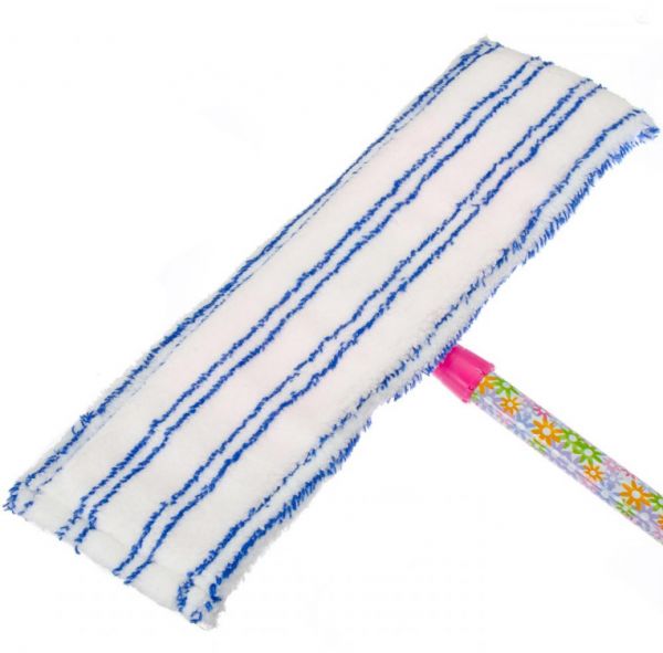 Mop with microfiber head, handle 120cm with pattern 444-277